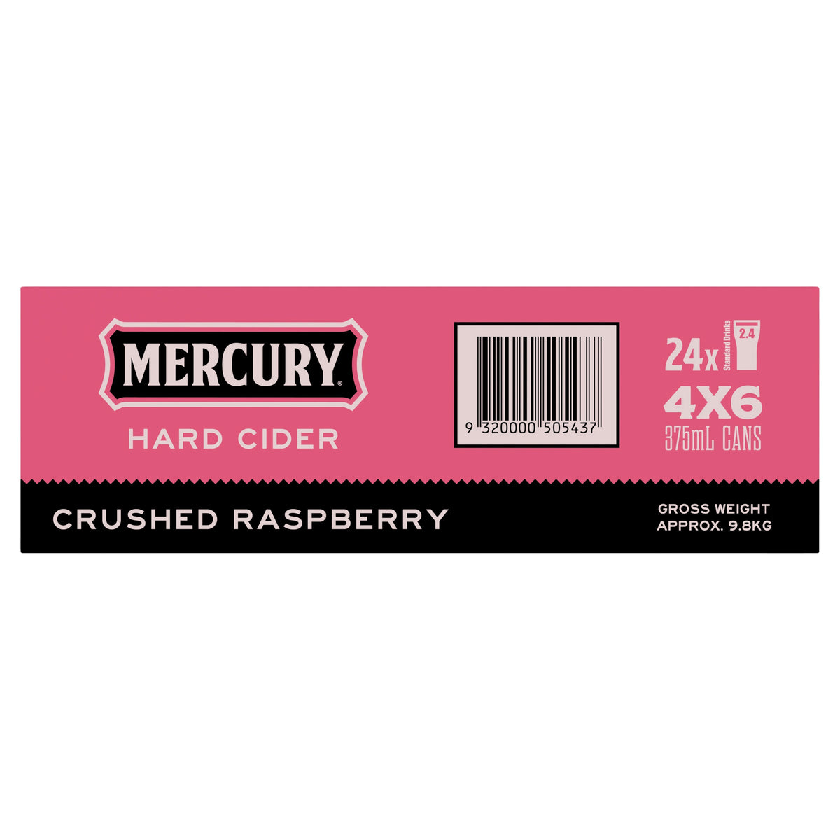 Mercury Hard Cider Raspberry 8.2% 375ml Can