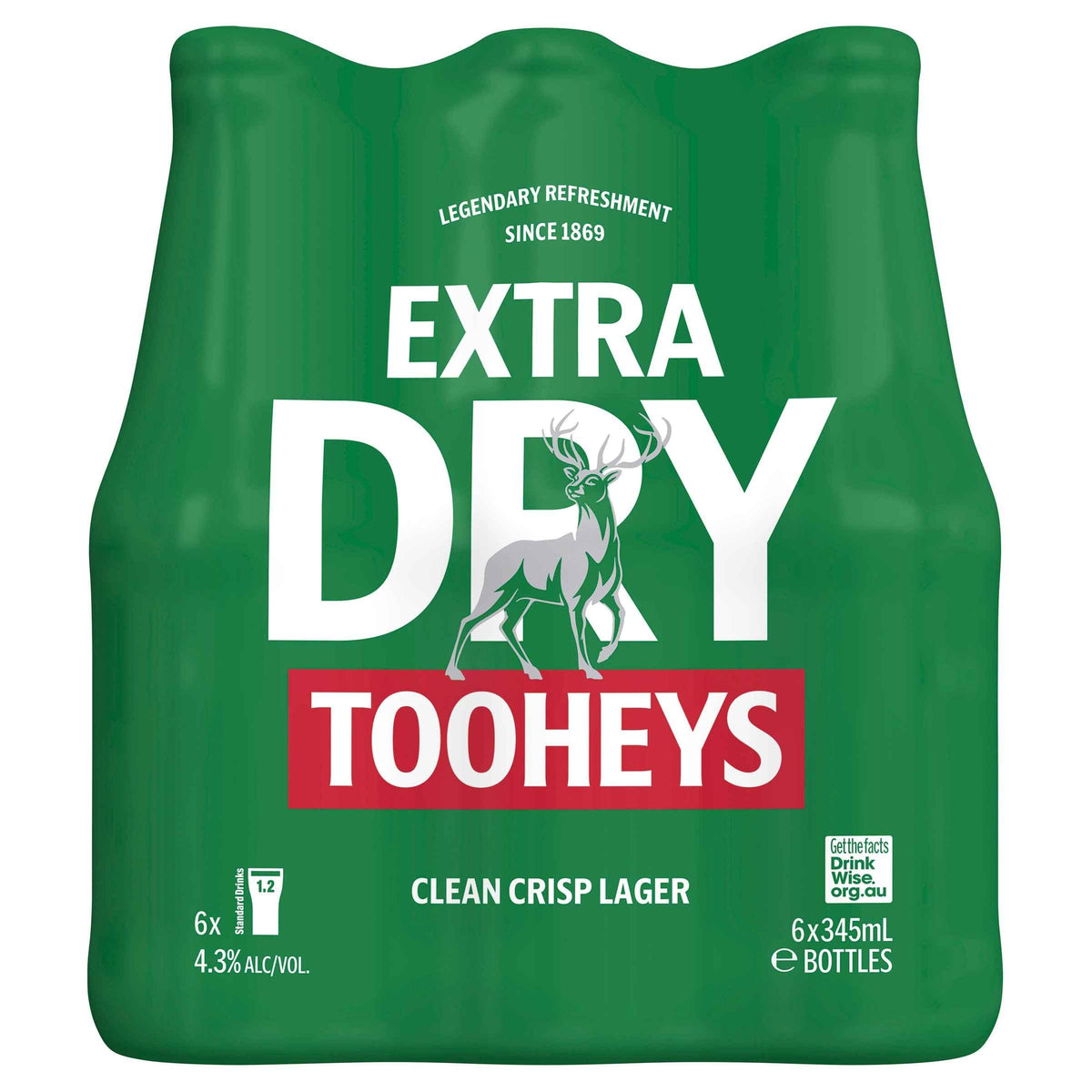 Tooheys Extra Dry 4.3% 345ml Bottle