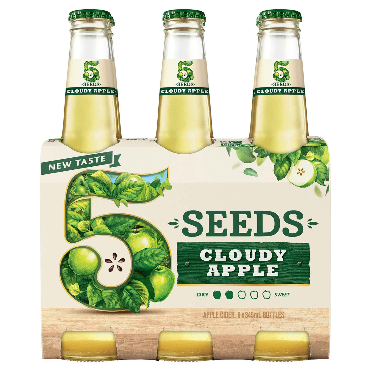 5 Seeds Cloudy Apple Cider 5% 345ml Bottle
